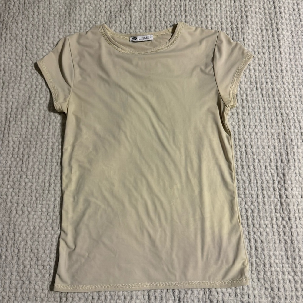 Zara Cream Short Sleeve T-Shirt
